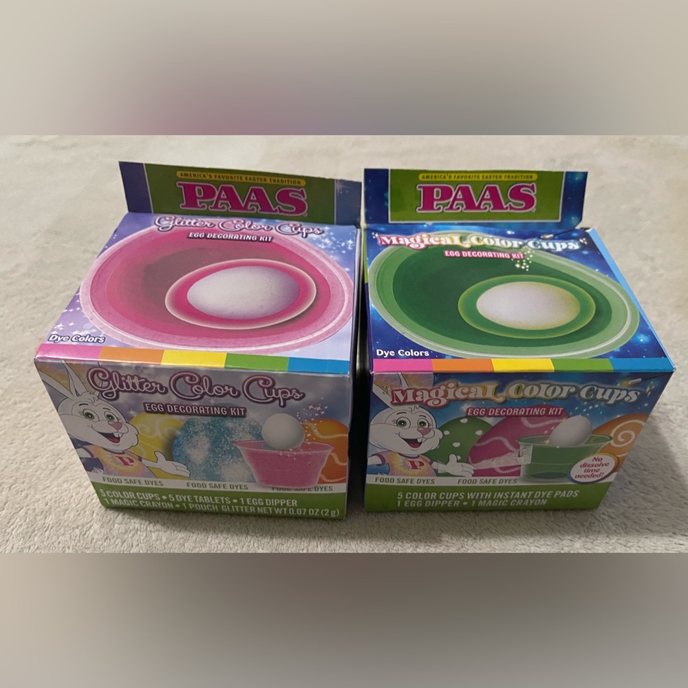 Kids Egg Decorating Kit - Bundle of 2 . One magical color and one glitter